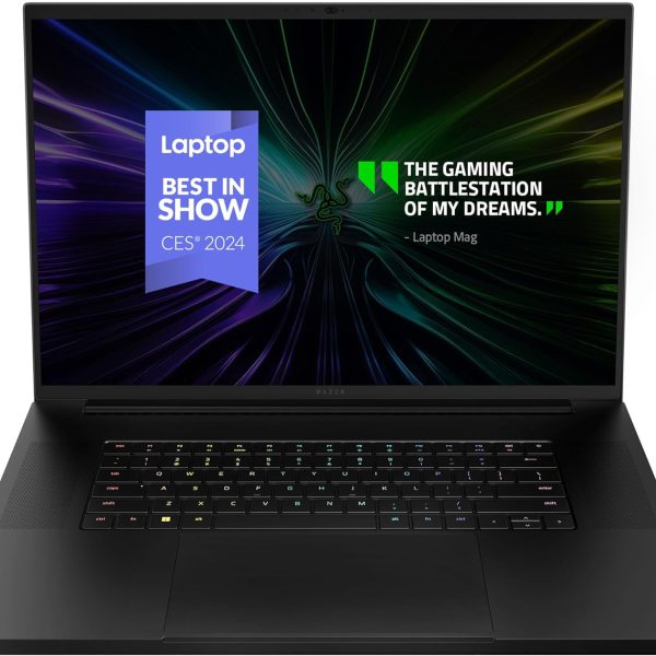 Razer Blade 18 (2024) - 18 Pouces Ordinateur Portable de Gaming - NVIDIA Geforce RTX 4080 - Intel i9-14900HX - Ecran 18" QHD+ 300Hz - Snap Tap (32GB DDR5 RAM, 1TB SSD) AZERTY FR-Layout | Noir