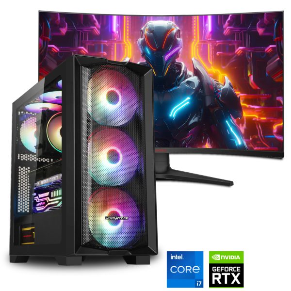 GAMER BUREAU ASUS PRIME B760M-A -CORE I7-12700-32Go DDR4-2To SSD-RTX 4060Ti 8Go-Koorui 32-Win 11 pro