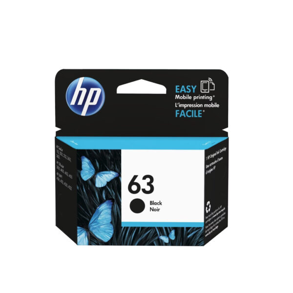 HP 63 Cartouche d’encre noire d’origine (F6U62AN)