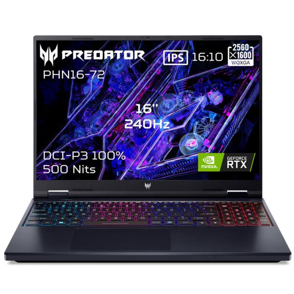 Acer Predator Helios Neo 16 PHN16-72-97K3 Intel Core i9-13900HX 16 Go SSD 1 To 16" LED QHD+ 240 Hz NVIDIA GeForce RTX 4070 8 Go DLSS 3 Wi-Fi 6/Bluetooth Webcam Windows 11 Famille
