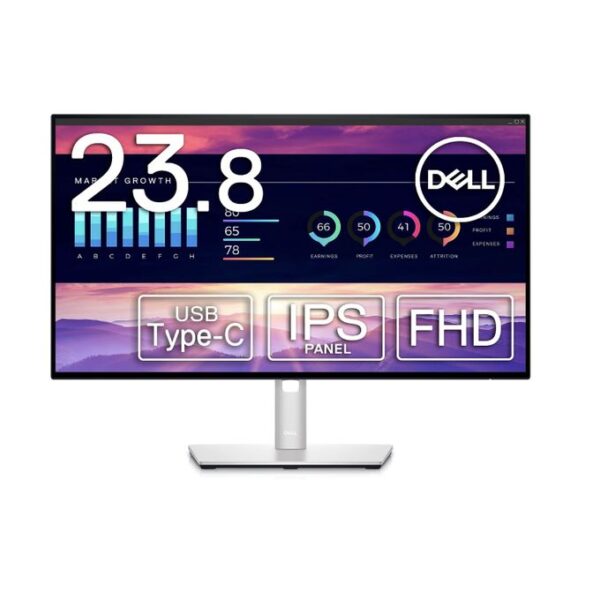 ECRAN Dell UltraSharp -Type C – 24” Full HD LCD Noir, Argent